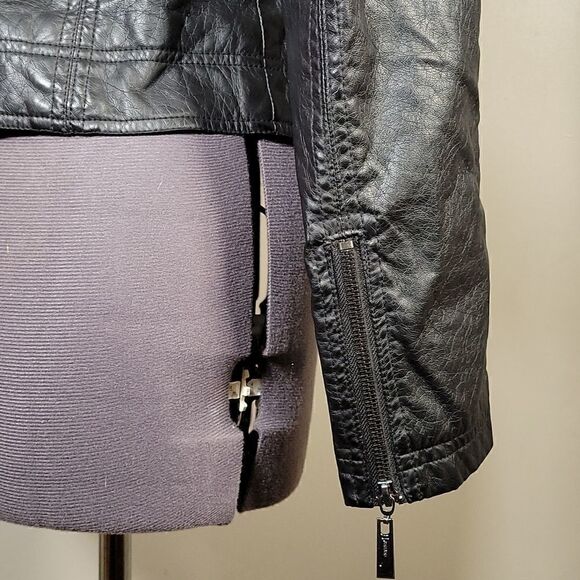 Jou Jou Juniors' Vegan Leather Jacket Sz S - Picture 9 of 13